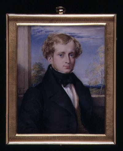 Portretminiatuur van een onbekende man, mogelijk een Mr. Ashby door George Richmond