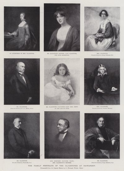 De Familieportretten van de Gladstones in Hawarden door George Richmond