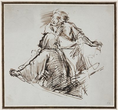 Twee mannelijke figuren, ca. 1829 door George Richmond
