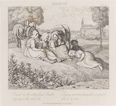 Boeren Terugkerend Van De Markt, Nancy, ca. 1821 door George Robert Lewis