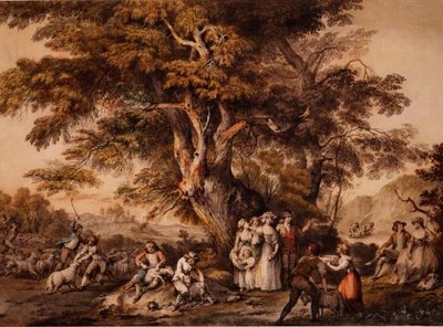 Zomer: Schapenscheren, ca. 1780 door George Robertson