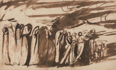 Een processie van de verdoemden: studie voor Dante’s „Inferno“ door George Romney