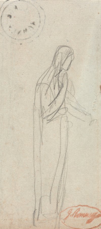 Een staande vrouwenfiguur door George Romney