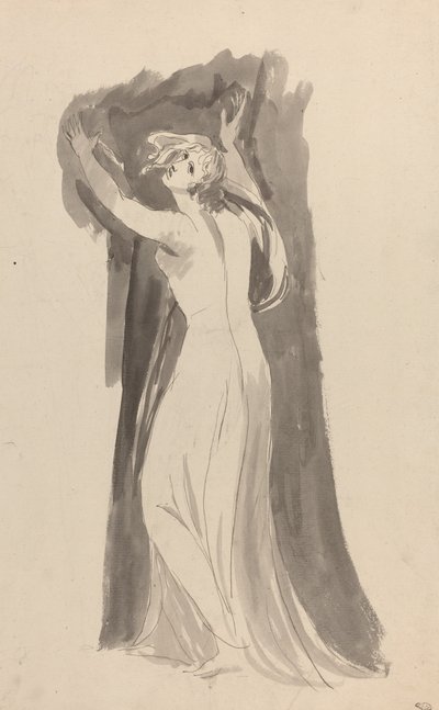 Een studie van Miranda voor "De storm" door George Romney
