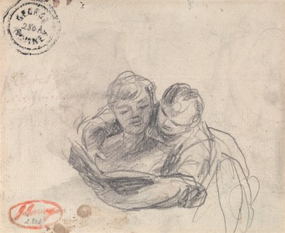 Paar leest een boek door George Romney