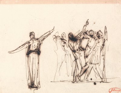 Menigte voor een profetes door George Romney