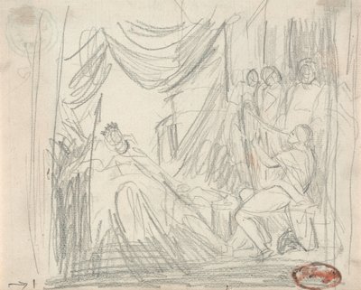 David speelt harp voor koning Saul door George Romney