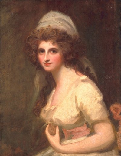 Emma Hart in een witte tulband, c.1791 door George Romney