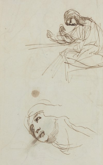Figuurstudies [achterzijde] door George Romney