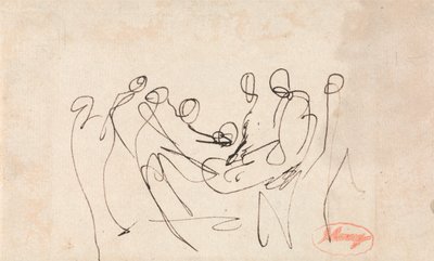 Figuren die een andere figuur dragen door George Romney