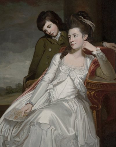 Jane, hertogin van Gordon en haar zoon, George door George Romney