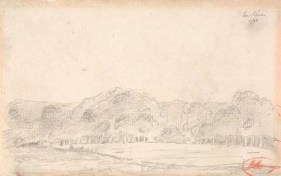 Landschap, mogelijk Eartham door George Romney