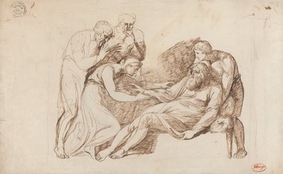 Lear Ontwaakt door Cordelia door George Romney