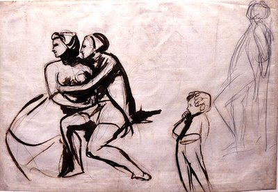 Geliefden bespied door een kind door George Romney