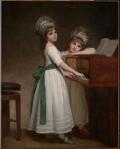 Portret van Maria en Catherine, de dochters van Edward Thurlow, 1e Baron Thurlow door George Romney