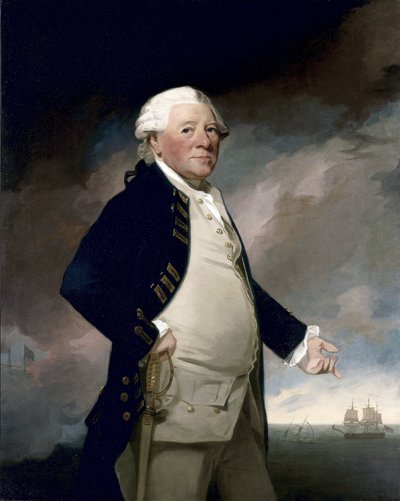 Portret van viceadmiraal Sir Hyde Parker door George Romney