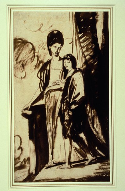 Portret van een Moeder en Haar Zoon (Waarschijnlijk Jane, Hertogin van Gordon, en haar Zoon George, Eerste Markies van Huntley) door George Romney