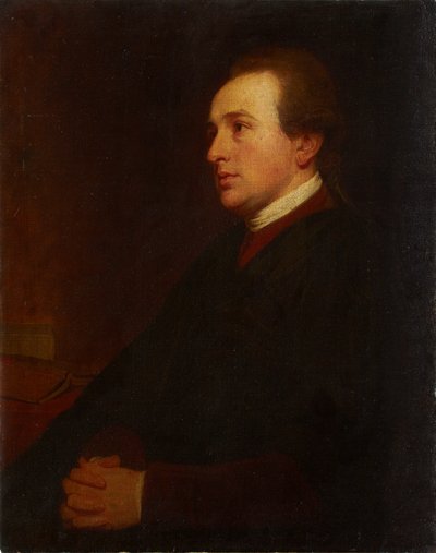 Portret van een jonge man aan zijn bureau door George Romney