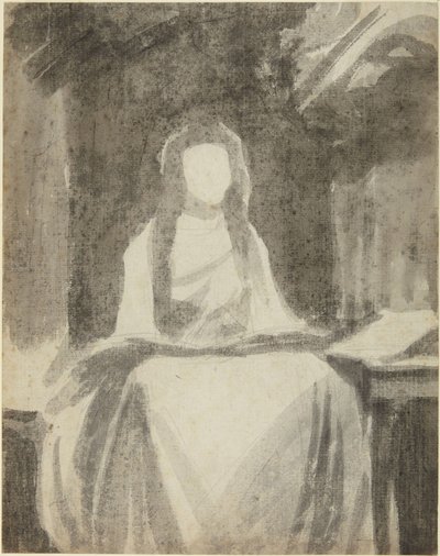 Portretstudie van Lady Hamilton als Sint-Cecilia door George Romney