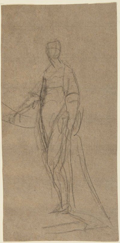 Portretstudie van een staande vrouw door George Romney