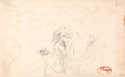 Mogelijk een groep figuren met vliegende figuren door George Romney
