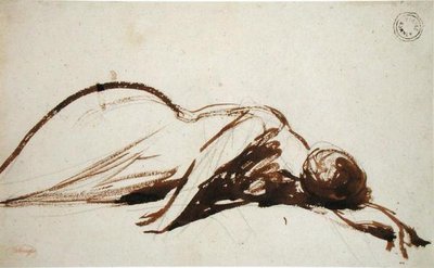 Neergevallen vrouw door George Romney