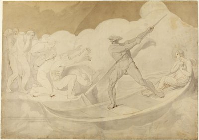 Psyche werd door Apuleius over de Styx gevoerd, *De Gouden Ezel*, VI, 18 door George Romney