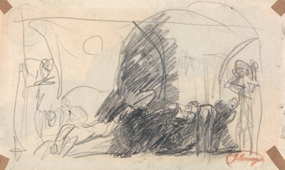 Schets voor Howard Scène door George Romney