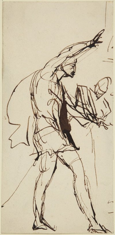 Schets van het personage Macbeth in de banketscène uit Macbeth door George Romney