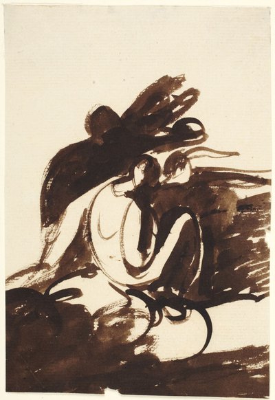 Studie voor een groep figuren door George Romney
