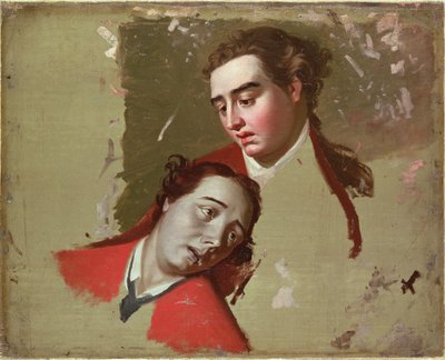 Studie voor de Dood van Generaal Wolfe in Quebec, 1762-63 door George Romney