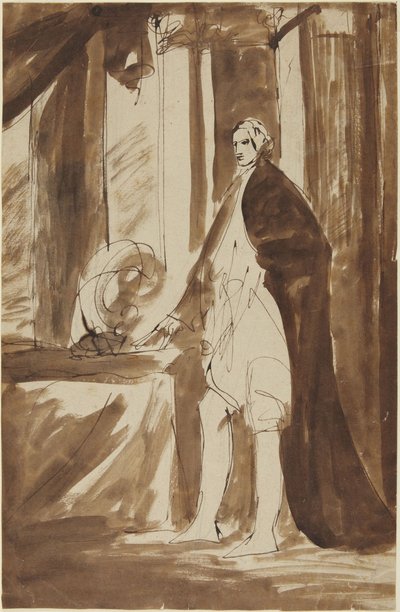 Studie voor het portret van een man door George Romney