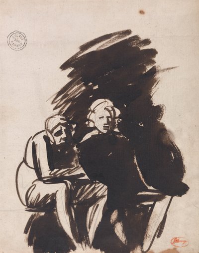 Studie naar twee figuren door George Romney