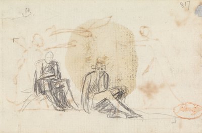 Studie naar twee zittende figuren door George Romney