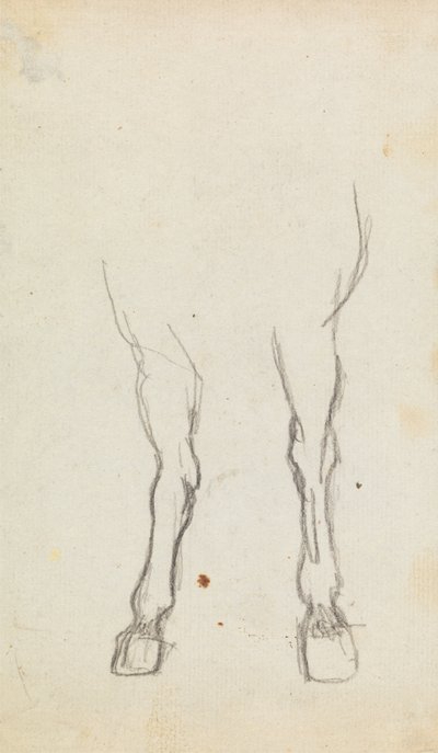 Studie van de hoeven van een paard door George Romney