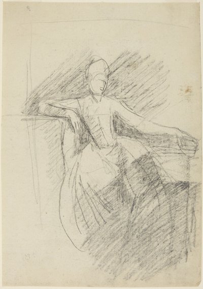 Studie van een zittende vrouw door George Romney