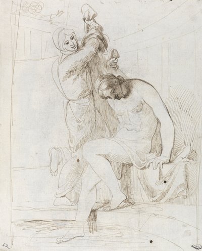 Het bad van Bathseba door George Romney