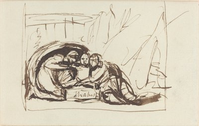 De jonge Shakespeare gevoed door komedie en tragedie door George Romney