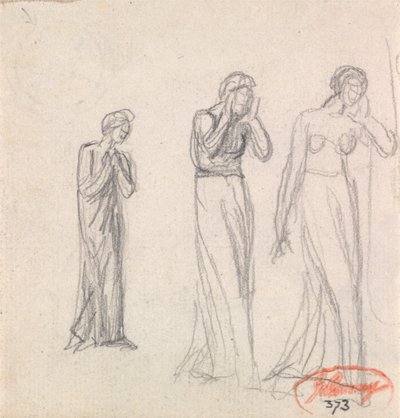 Drie rouwende vrouwen door George Romney