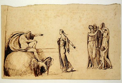 Zeus met andere mythologische figuren door George Romney