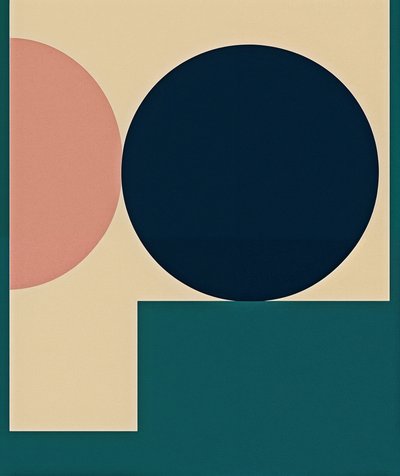 Gefragmenteerde harmonie, 2025 (acryl op doek) door George Rosaly