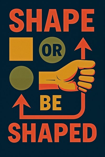 SHAPE OR BE SHAPED, 2025 (acryl op doek) door George Rosaly
