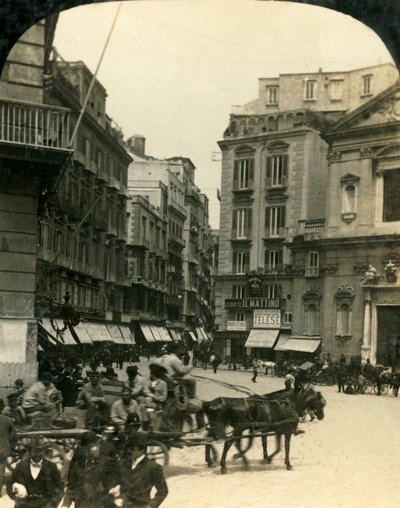 Piazza en kerk van San Ferdinando, Napels, Italië, ca. 1909 door George Rose