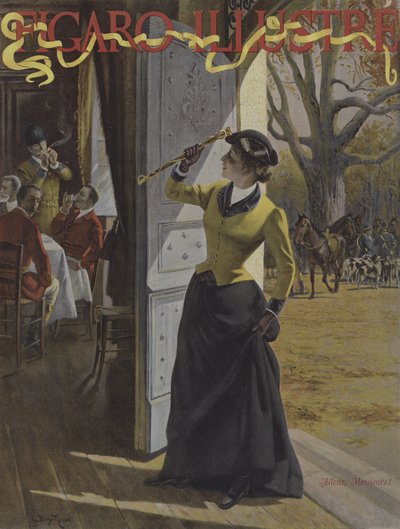 Allons, Messieurs! (Kom, heren!). Omslag van Le Figaro Illustre, oktober 1895 door George Roux