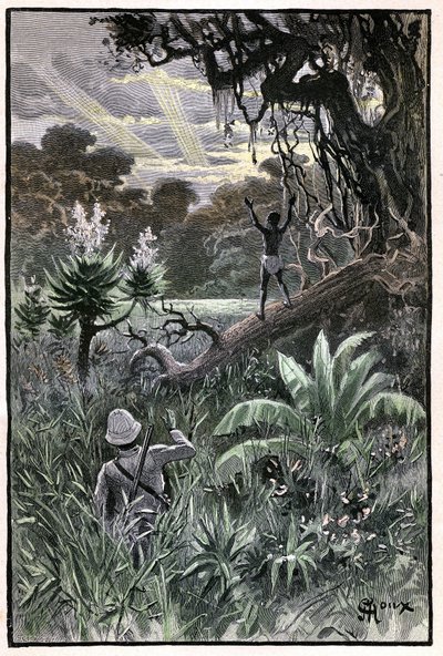 Illustratie door George Roux voor Jules Verne