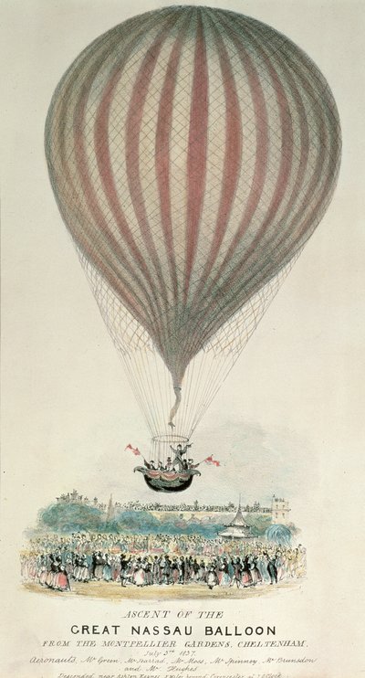 Beklimming van de Grote Nassau Ballon, Montpellier Gardens, 3 juli 1837 door George Rowe
