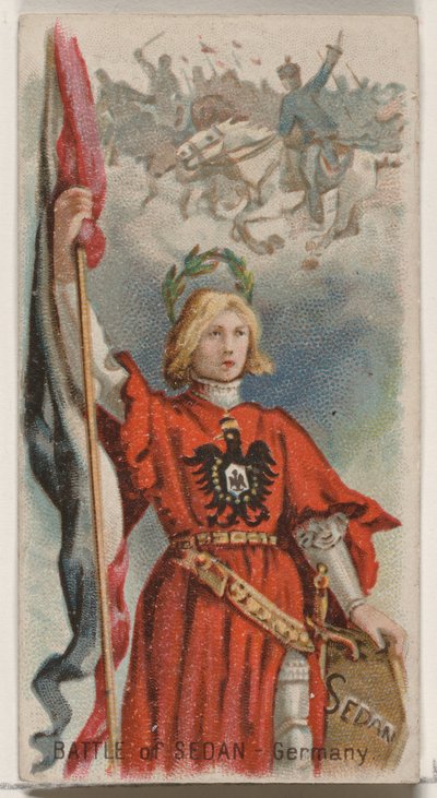 Slag bij Sedan, Duitsland, uit de Holidays-serie N80 voor Duke merk sigaretten, 1890 door George S. Harris and Sons