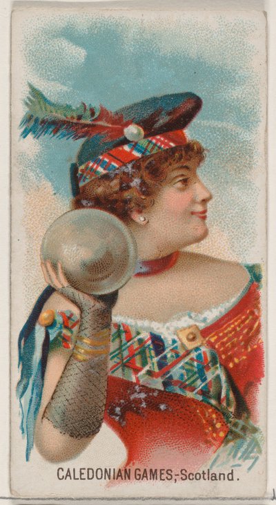 Caledonische Spelen, Schotland, uit de Holidays-serie N80 voor Duke merk sigaretten, 1890 door George S. Harris and Sons