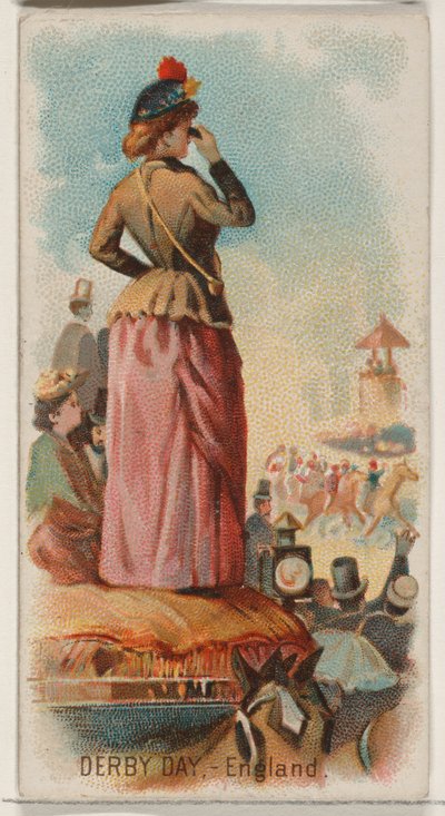Derby Day, Engeland, uit de Holidays-serie N80 voor Duke merk sigaretten, 1890 door George S. Harris and Sons