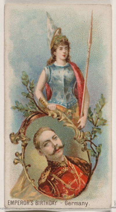 Verjaardag van de Keizer, Duitsland, uit de Feestdagen serie N80 voor Duke merk sigaretten, 1890 door George S. Harris and Sons